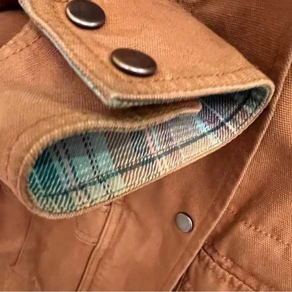 Patagonia Brown Jacket with Blue and Brown Plaid Interior - Picture 5 of 8